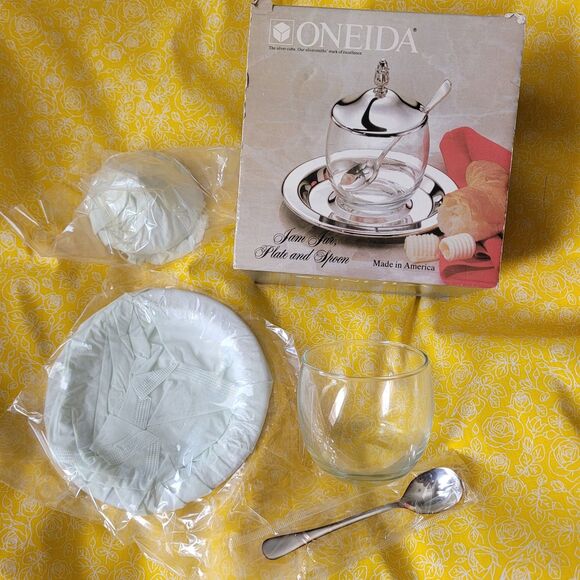 Lot Of 3 Silver Plated WM Rogers Bon Bon Oneida Jam Jar Lidded Apple Saltcellar - Picture 11 of 11